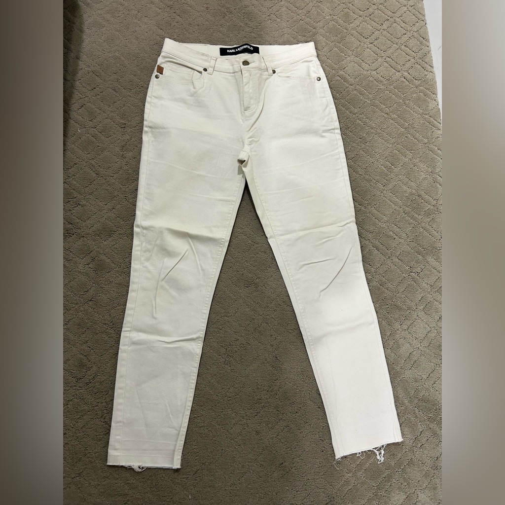 Karl Lagerfeld Cream Denim Pants Size 6